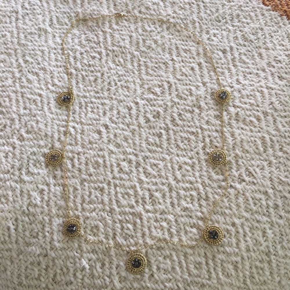 Anthropologie gold and pewter circle necklace
